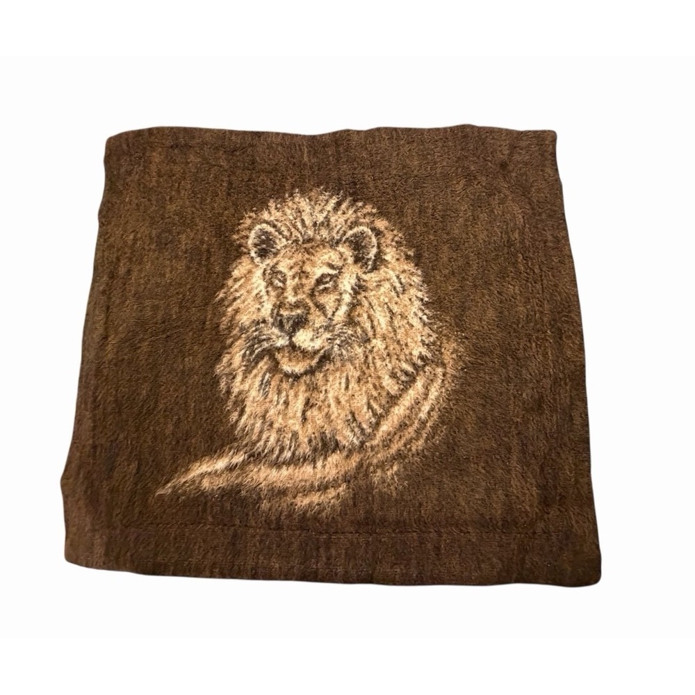 Vintage Biederlack Reversible Soft Lion Pillow Case NWOT Made In USA